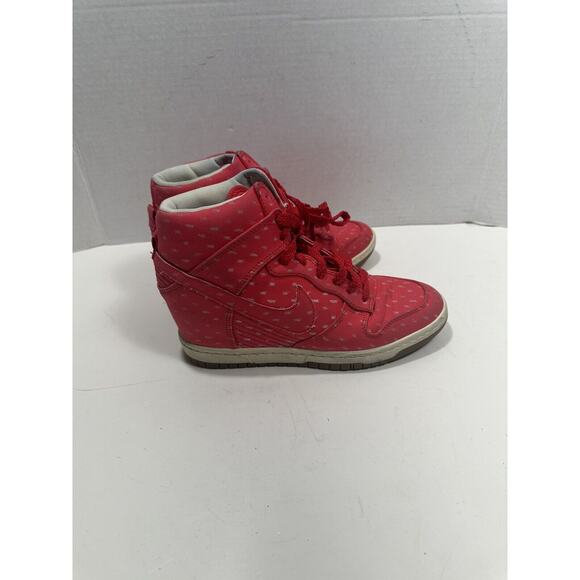 Nike Dunk Sky Hi Print Hidden Wedge Heel Shoes Sz 7.5‎ - Hyper Red - 543258-600 - Picture 3 of 8
